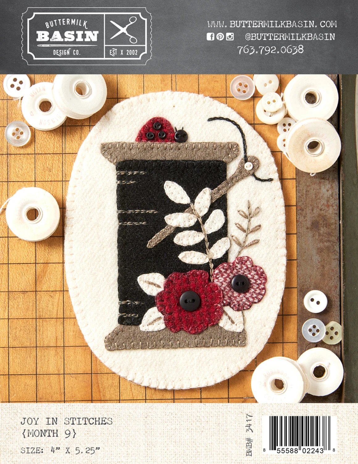 Joy in Stitches Month 9 Wool Applique by Buttermilk Basin  - Paper Pattern