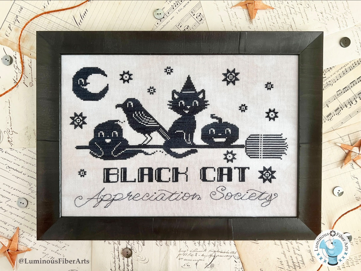 Black Cat Appreciation Society Cross Stitch by Luminous Fiber Arts - Paper Pattern