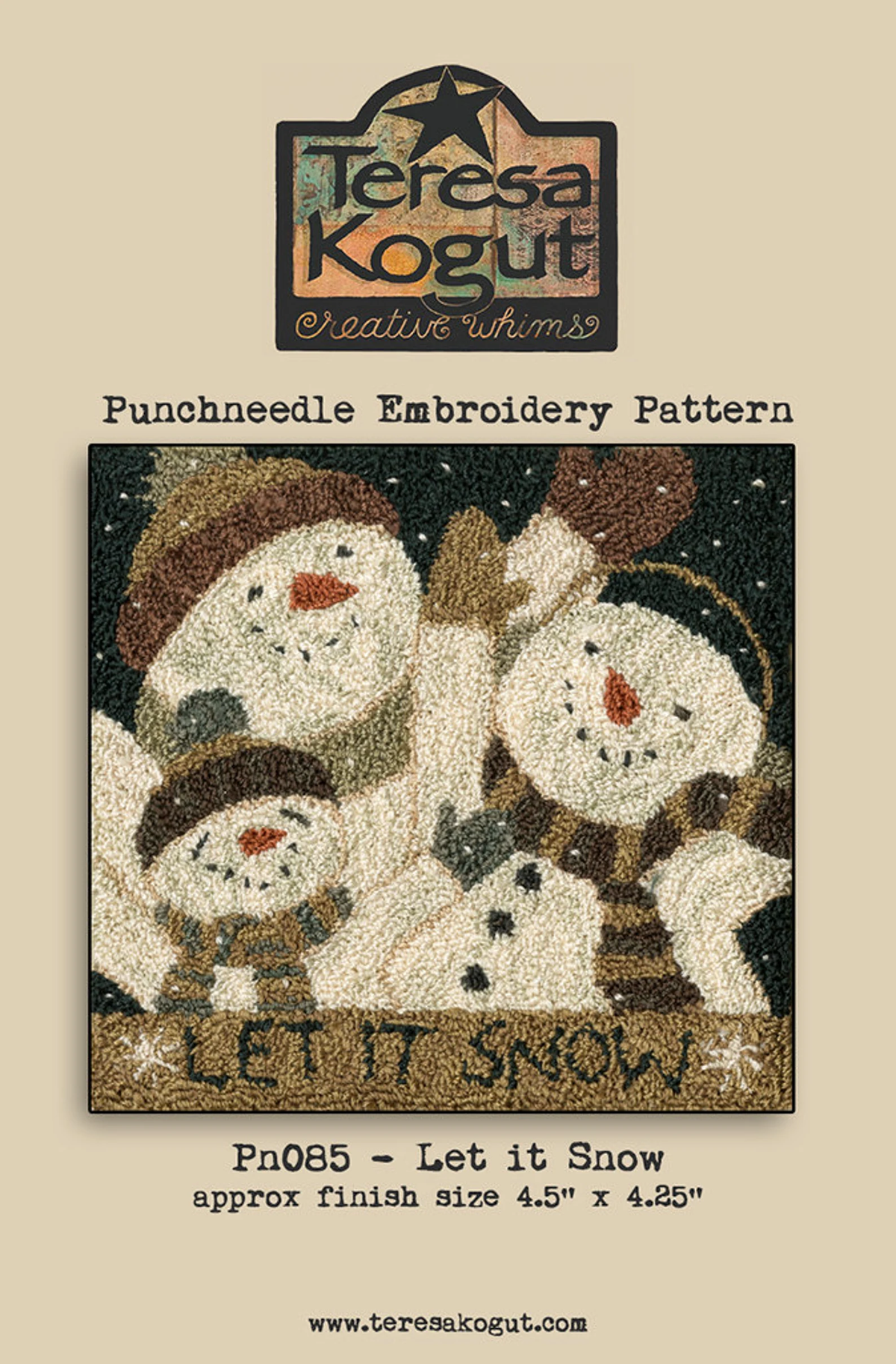 Let it Snow Punchneedle Embroidery by Teresa Kogut - Paper Pattern ...