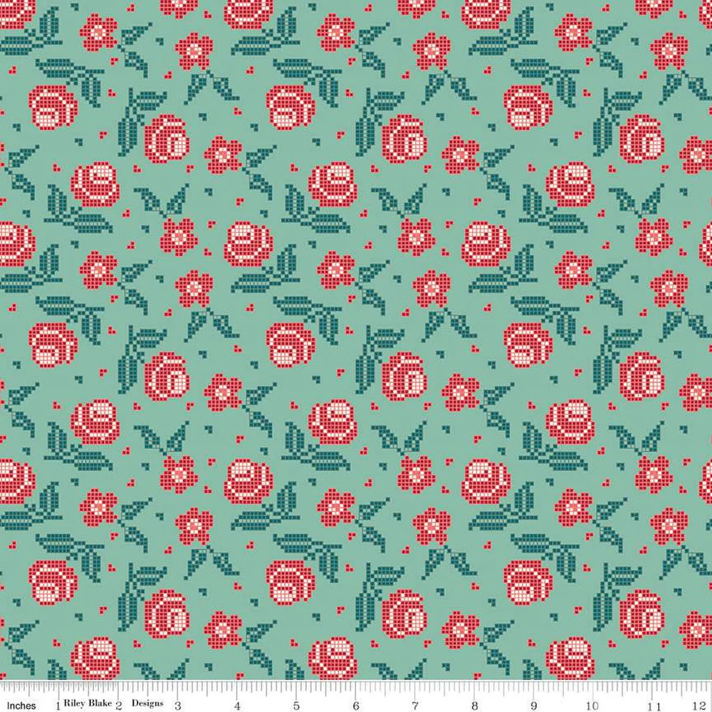 Afternoon Tea | C14033 | Stitched Flowers - Scrubs