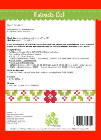 Twas the Night Before Christmas 12 Block of the Month Quilt Sampler by Fig Tree & Co. - Paper Pattern