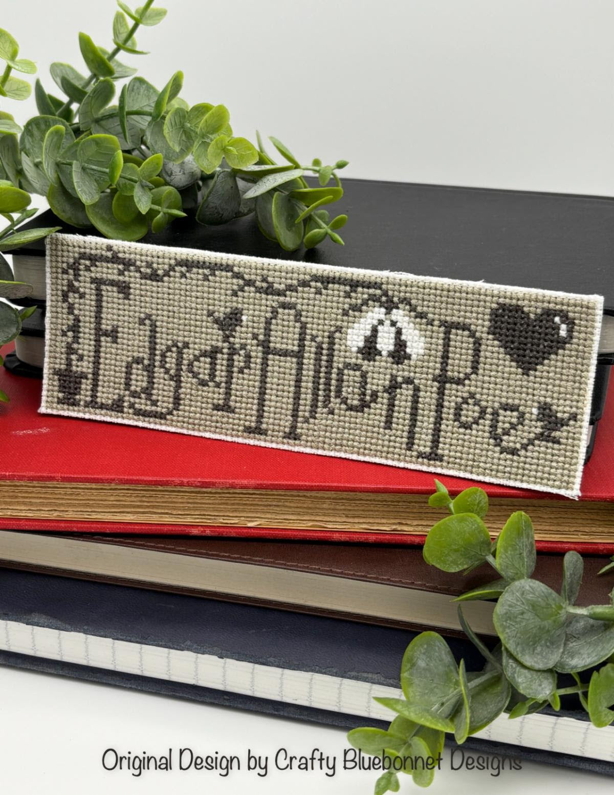 Edgar Allen Poe Bookmark Cross Stitch by Crafty Bluebonnet - Paper Pattern
