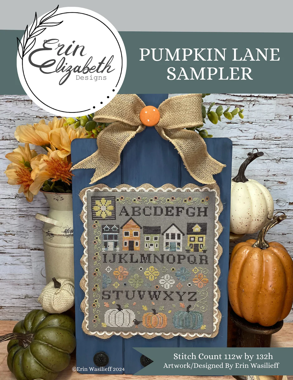 Pumpkin Lane Sampler Cross Stitch by Erin Elizabeth - Paper Pattern