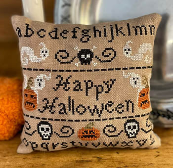 Happy Halloween Sampler Pillow Cross Stitch by Mani Di Donna - Paper Pattern