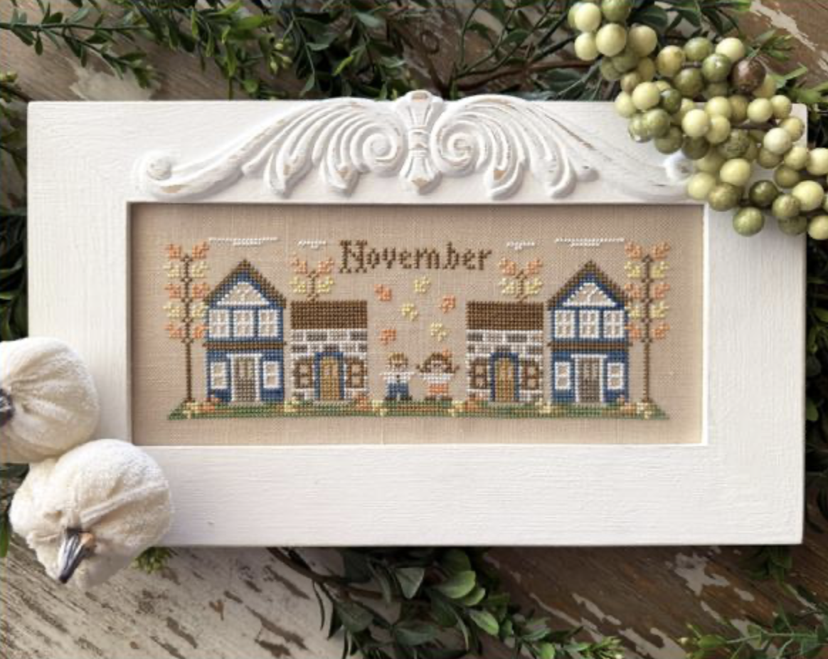 November Mini Village Cross Stitch by Country Cottage Needleworks - Paper Pattern