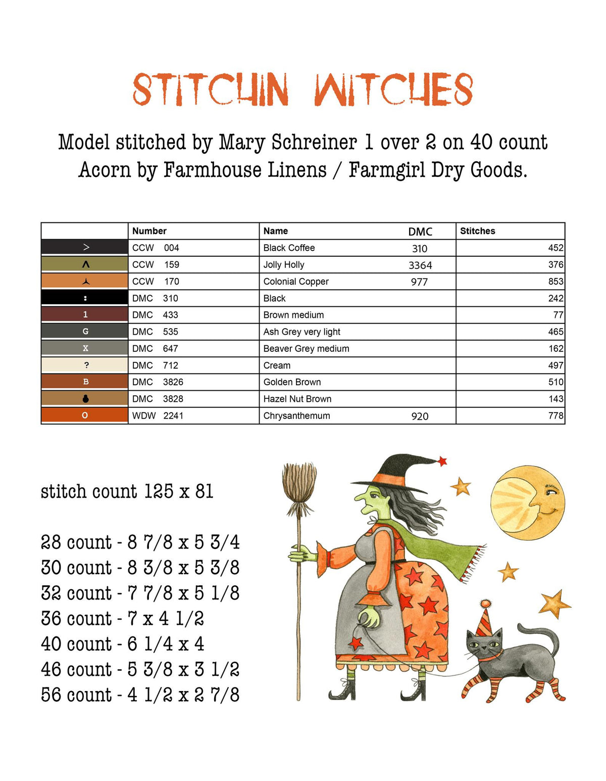 Hello Midnight Cross Stitch Book with 8 designs by Teresa Kogut - Paper Pattern