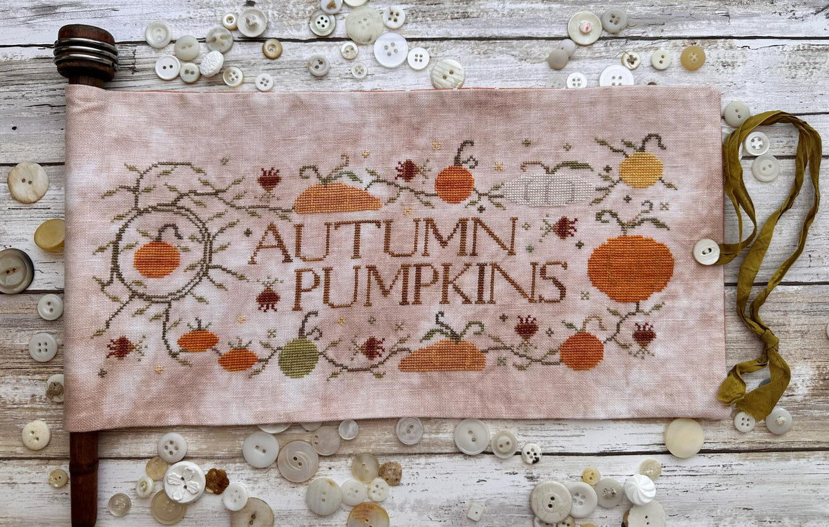 Autumn Pumpkins Cross Stitch by Lucy Beam - Paper Pattern