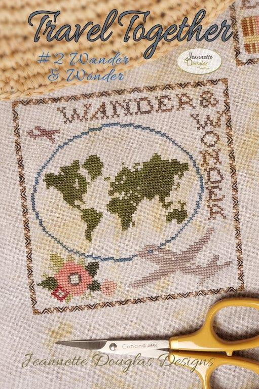 Pre-Order - Travel Together #2: Wander &amp; Wonder Cross Stitch by Jeannette Douglas Designs - Paper Pattern