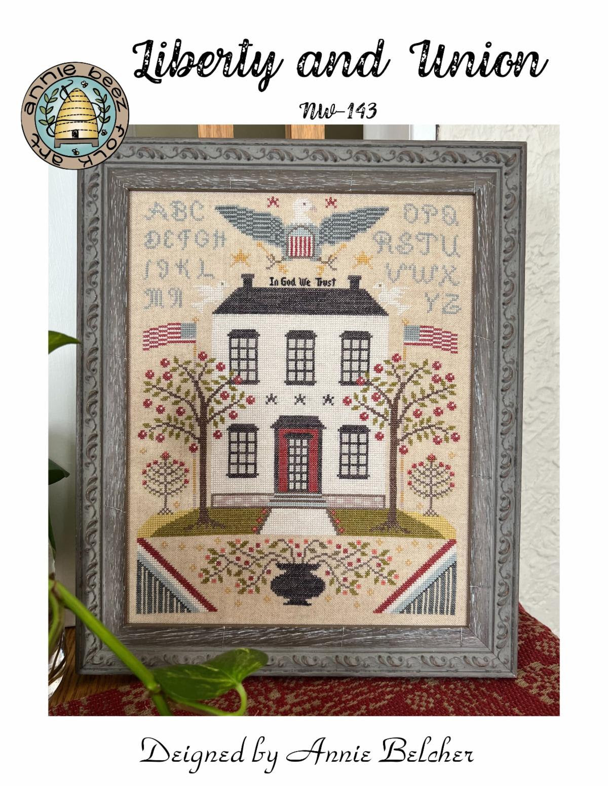 Liberty and Union Cross Stitch by Annie Beez Folk Art - Paper Pattern