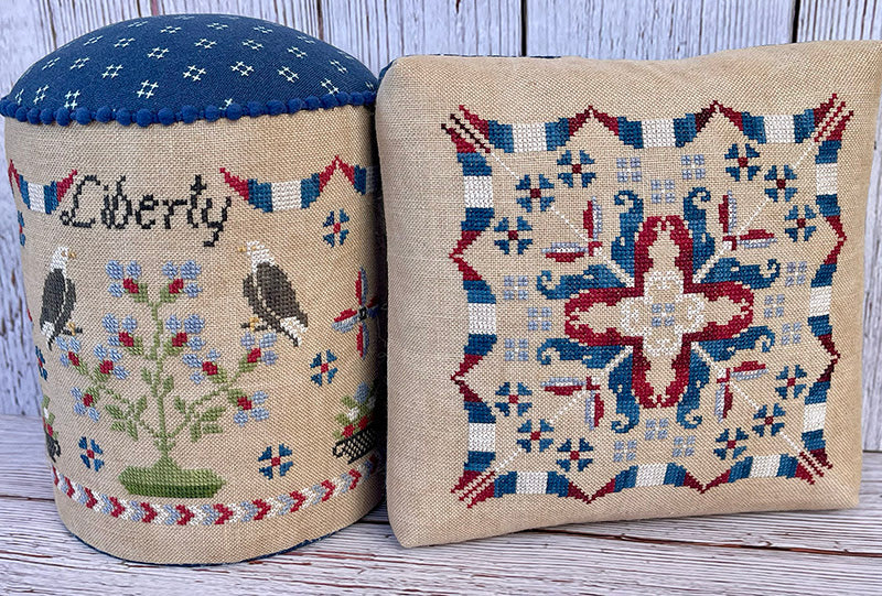 Pre-Order - Liberty Drum and Pincushion Cross Stitch by Jan Hicks Creates - Paper Pattern