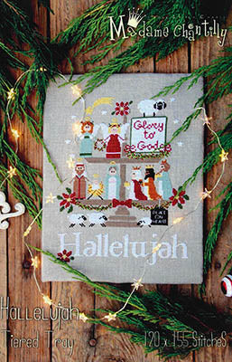 Hallelujah Tiered Tray Cross Stitch by Madame Chantilly Paper Pattern