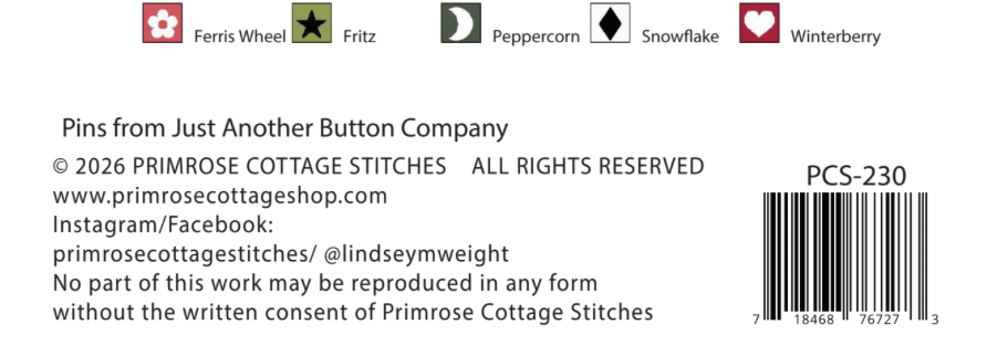 House Round Cross Stitch by Lindsey Weight of Primrose Cottage - PAPER Pattern