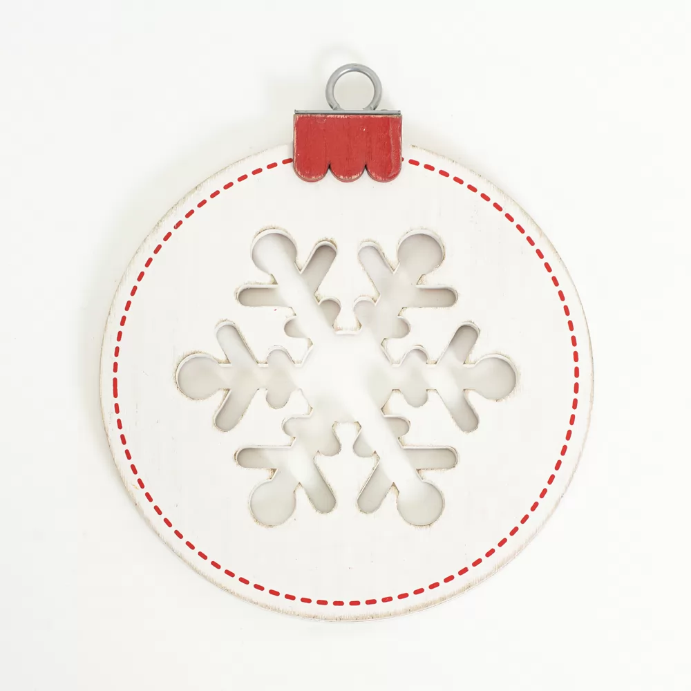 Snowflake | Mid Century Christmas Collection | 7x8x.5 reversible wood ornament wood cutout | 75481