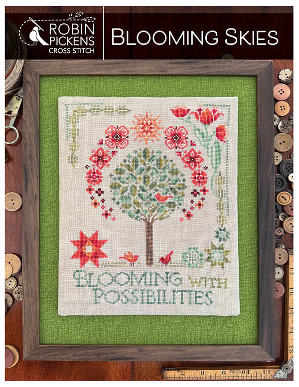 Blooming Skies Cross Stitch by Robin Pickens - Paper Pattern