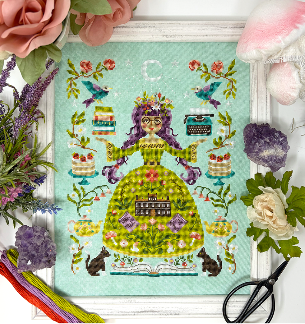 PRE-ORDER - The Book Goddess Cross Stitch by Tiny Modernist - Paper Pattern