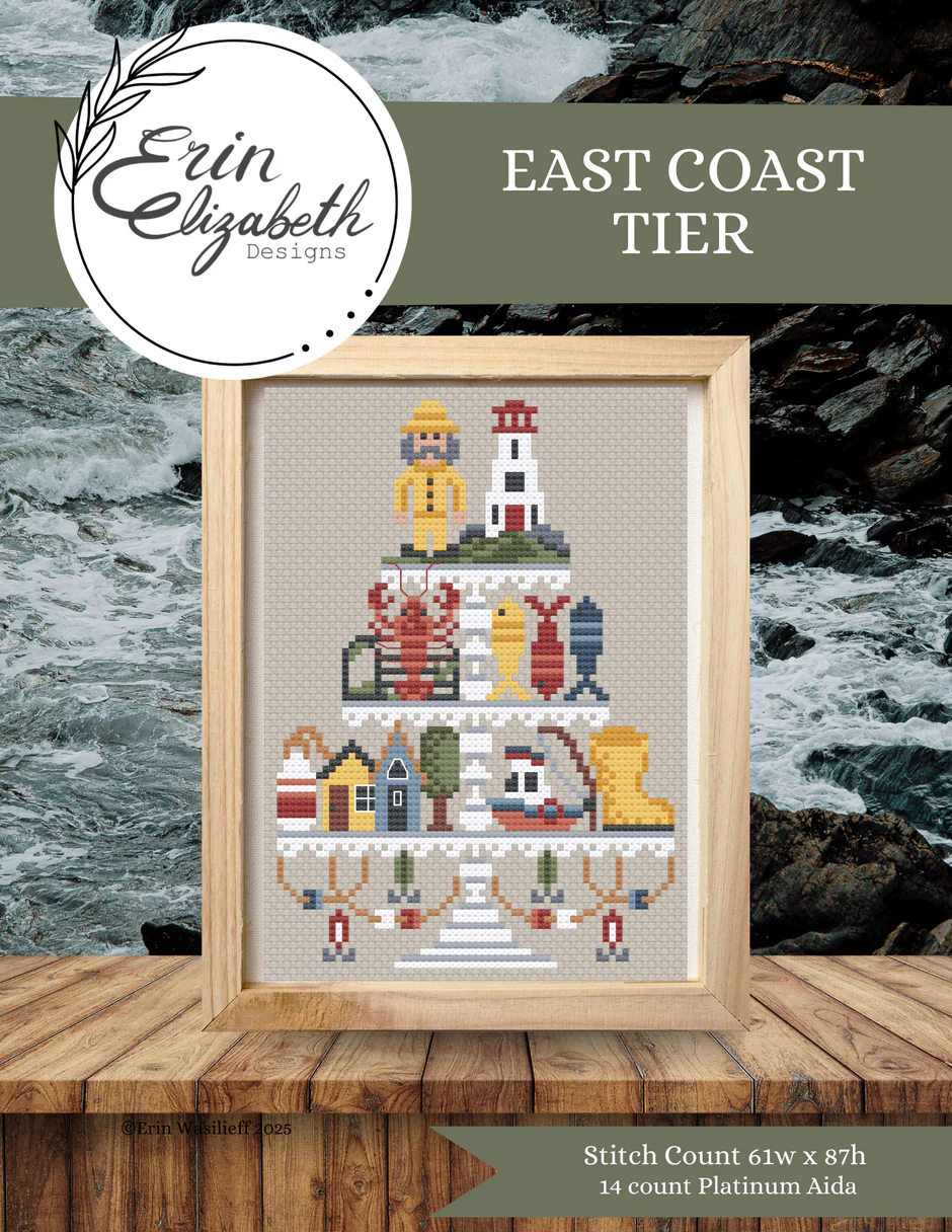 East Coast Tier Cross Stitch by Erin Elizabeth - Paper Pattern