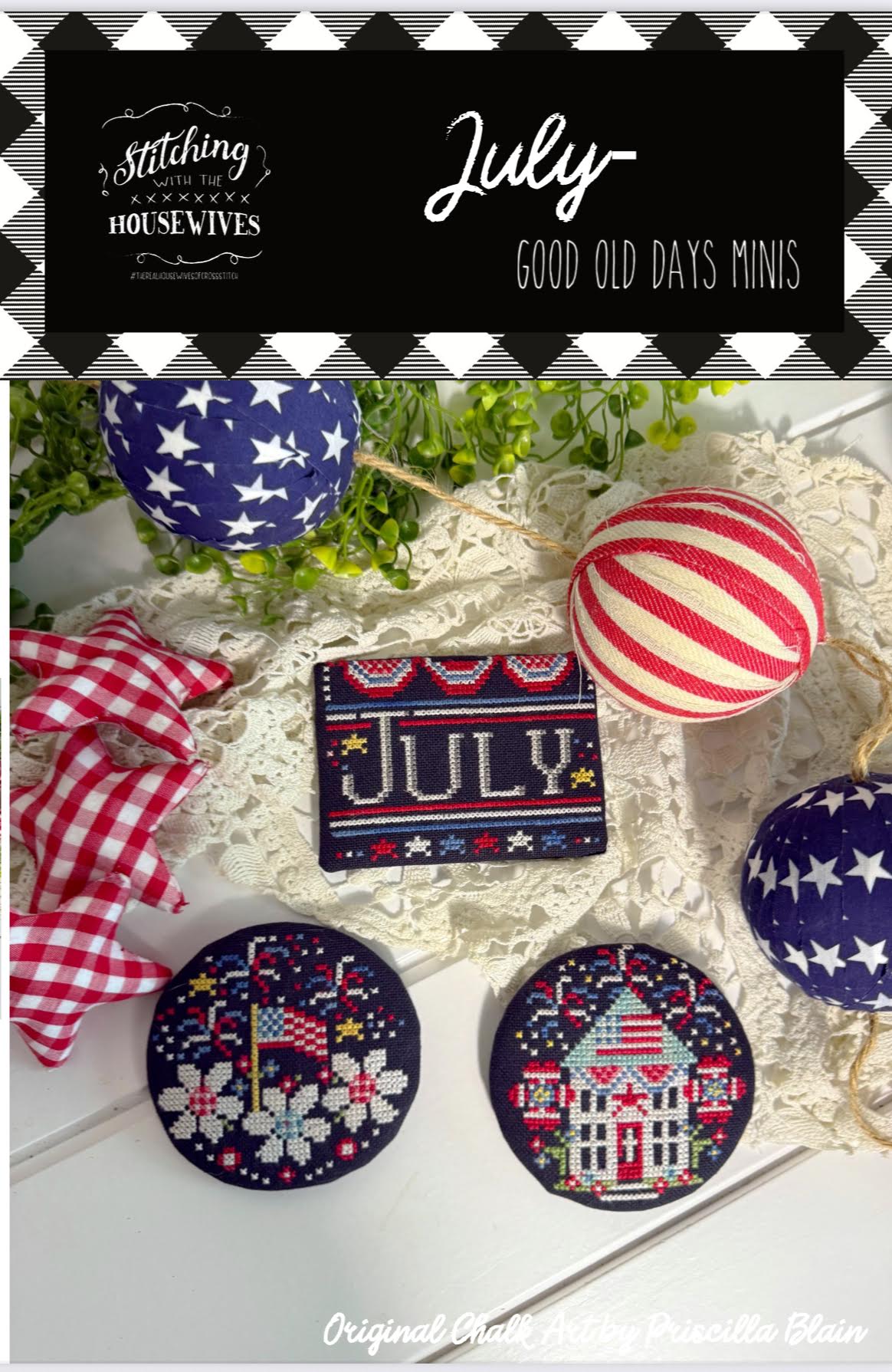 Good Old Days Minis: July Cross Stitch by Stitching With The Housewives - Paper Pattern