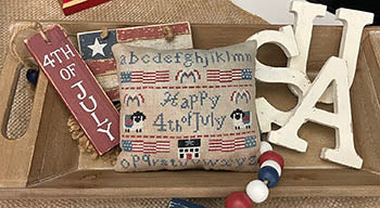 Happy 4th of July Sampler Pillow Cross Stitch by Mani Di Donna - Paper Pattern