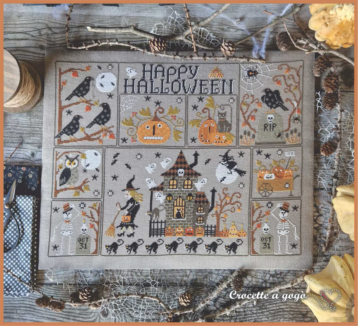 Happy Halloween Cross Stitch by Crocette A Gogò - Paper Pattern