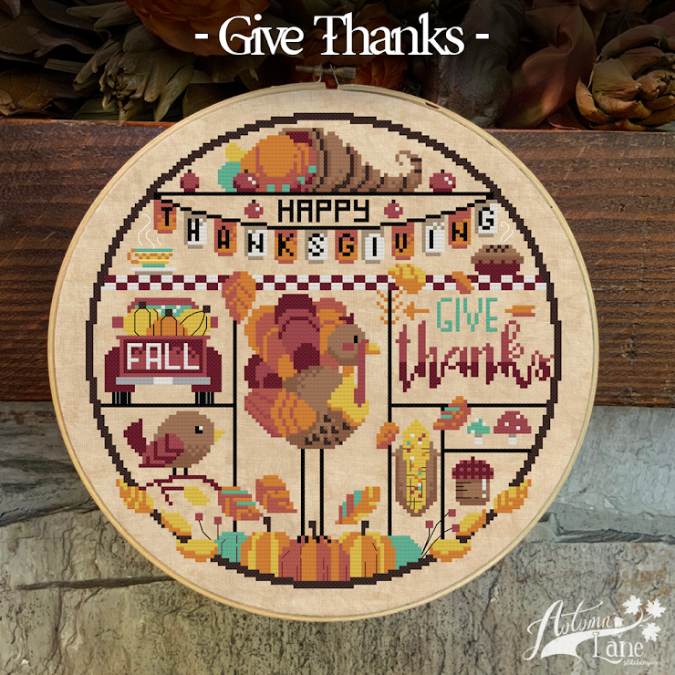 Give Thanks by Autumn Lane Stitchery - Paper Pattern