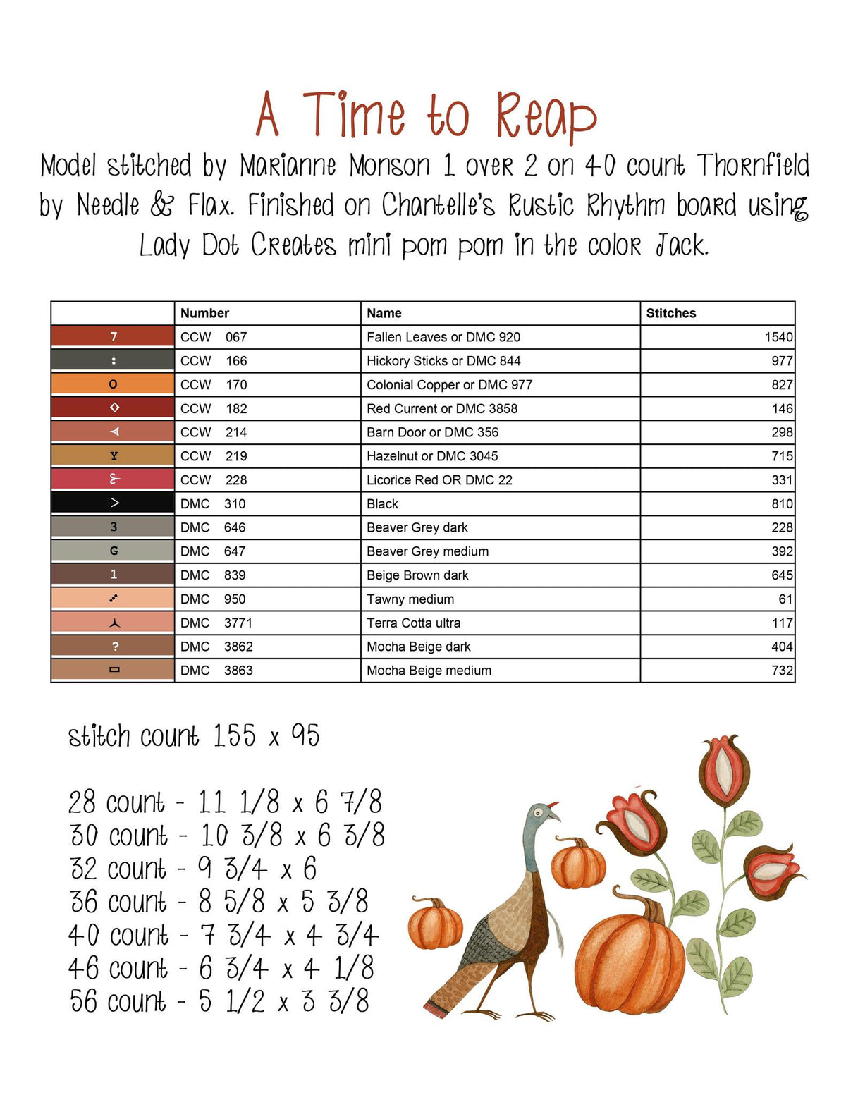 A Time to Reap Cross Stitch by Teresa Kogut - Paper Pattern
