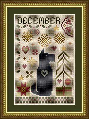 Scottie December Dog Cross Stitch by Happiness is Heartmade - Paper Pattern