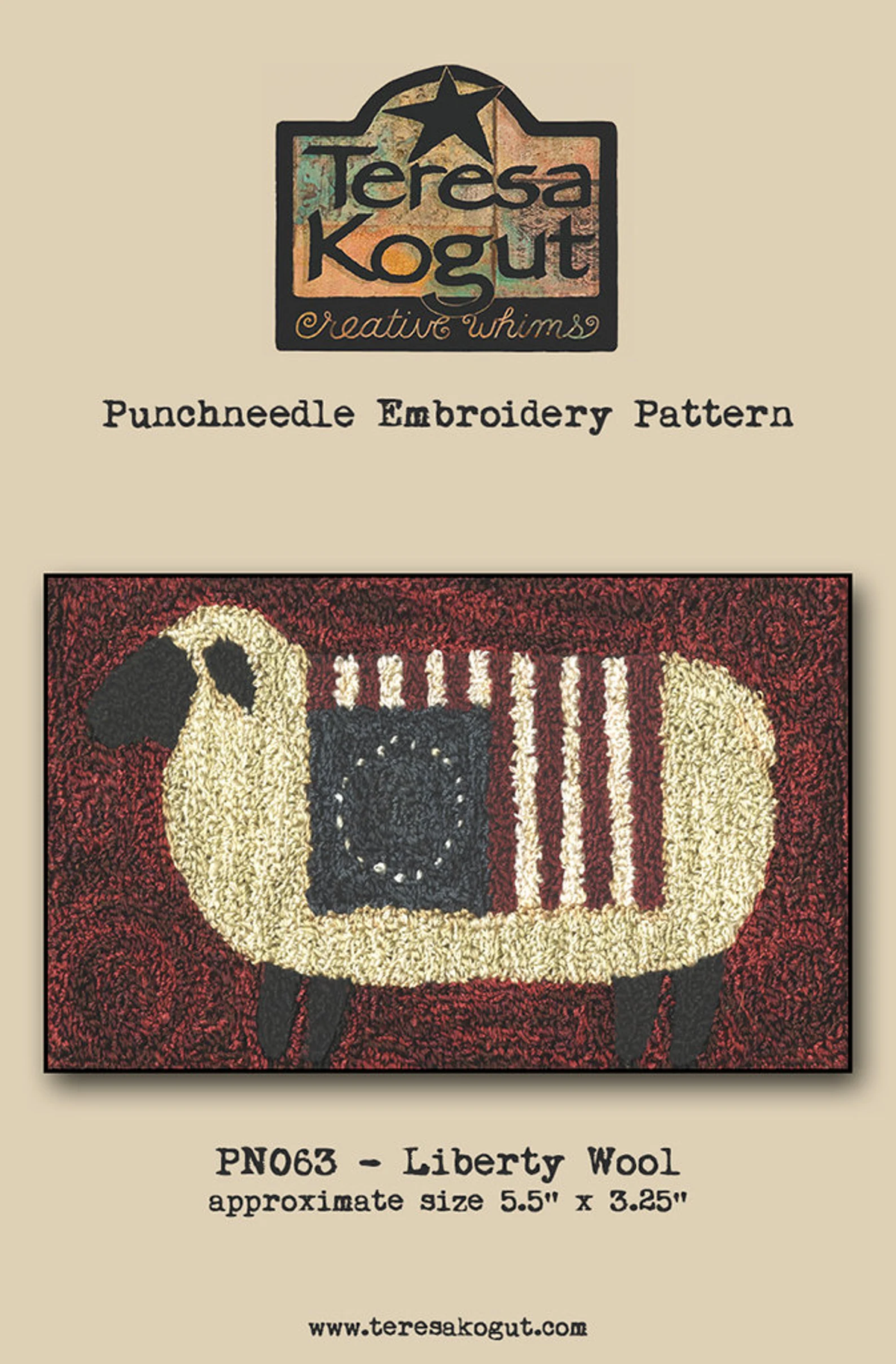 Liberty Wool Punchneedle Embroidery by Teresa Kogut - Paper Pattern