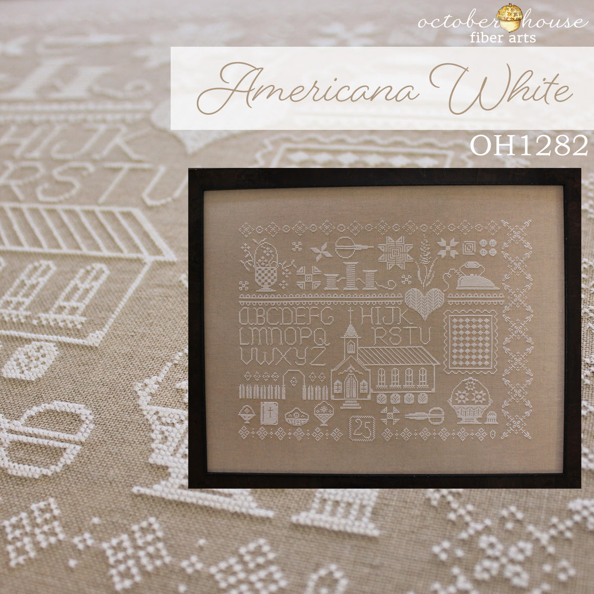 Pre-Order - Americana White Cross Stitch by October House Fiber Arts - Paper Pattern