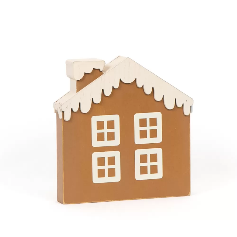 Gingerbread | Feeling Frosty Collection | 7x7x1.25 reversible wood cutout house | 71189