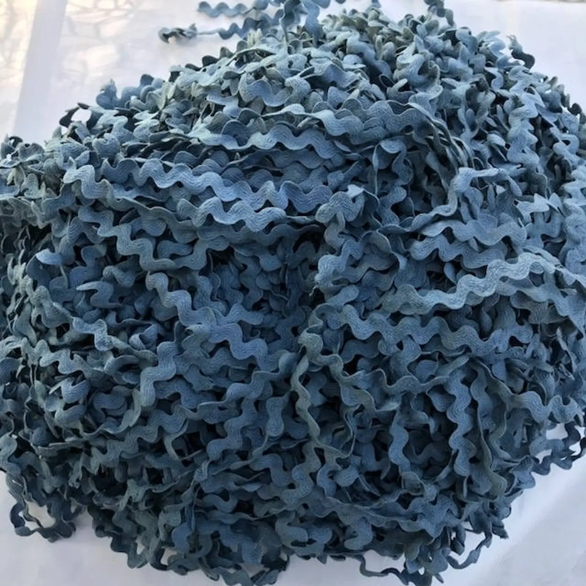 Ric Rac Trim - Storm Blue Hand-Dyed 100% Cotton Half Inch by Lady Dot Creates