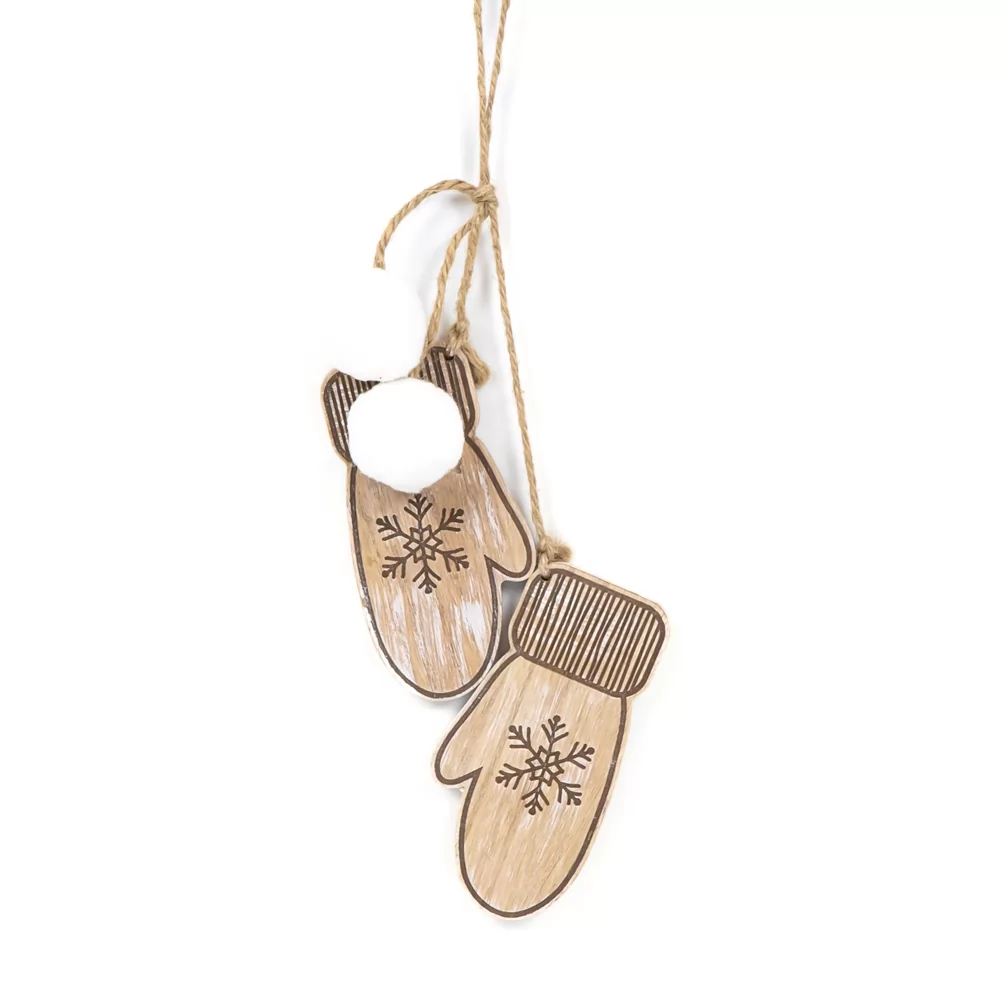 Mittens | Mid Century Collection | 5x11x1.25 hanging wood ornament | 75522