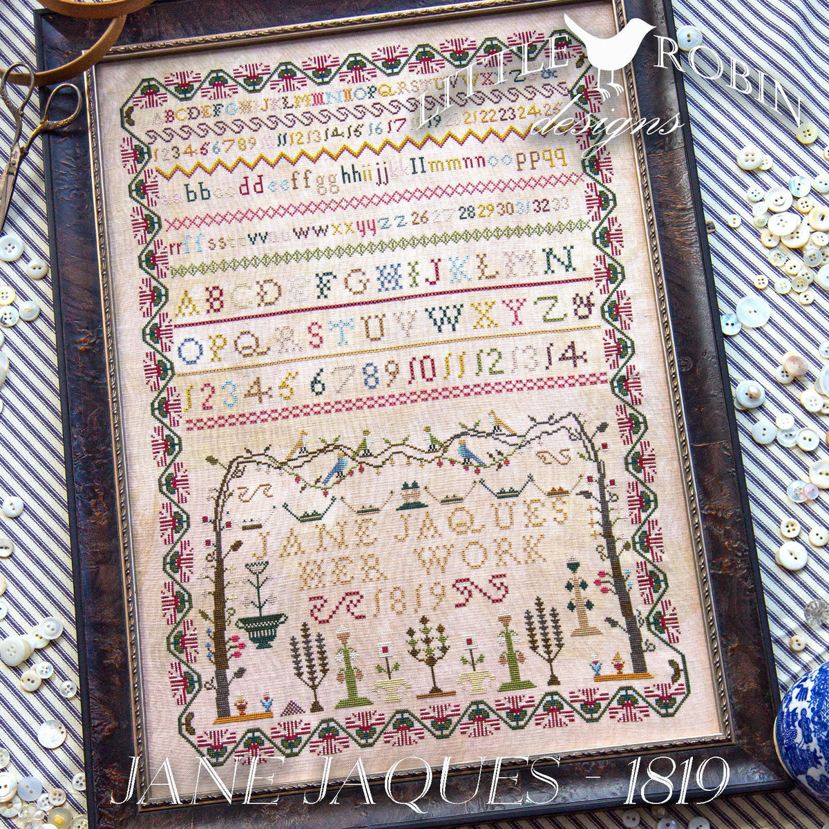 Pre-Order - Jane Jaques - 1819 Cross Stitch by Little Robin Designs - Paper Pattern