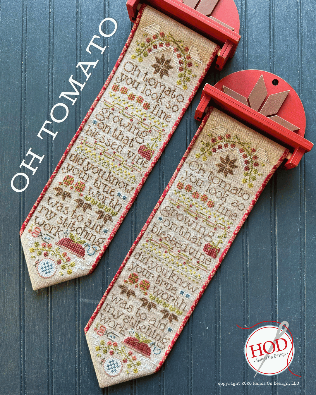 PRE-ORDER - Oh Tomato Cross Stitch by Hands on Design - Paper Pattern