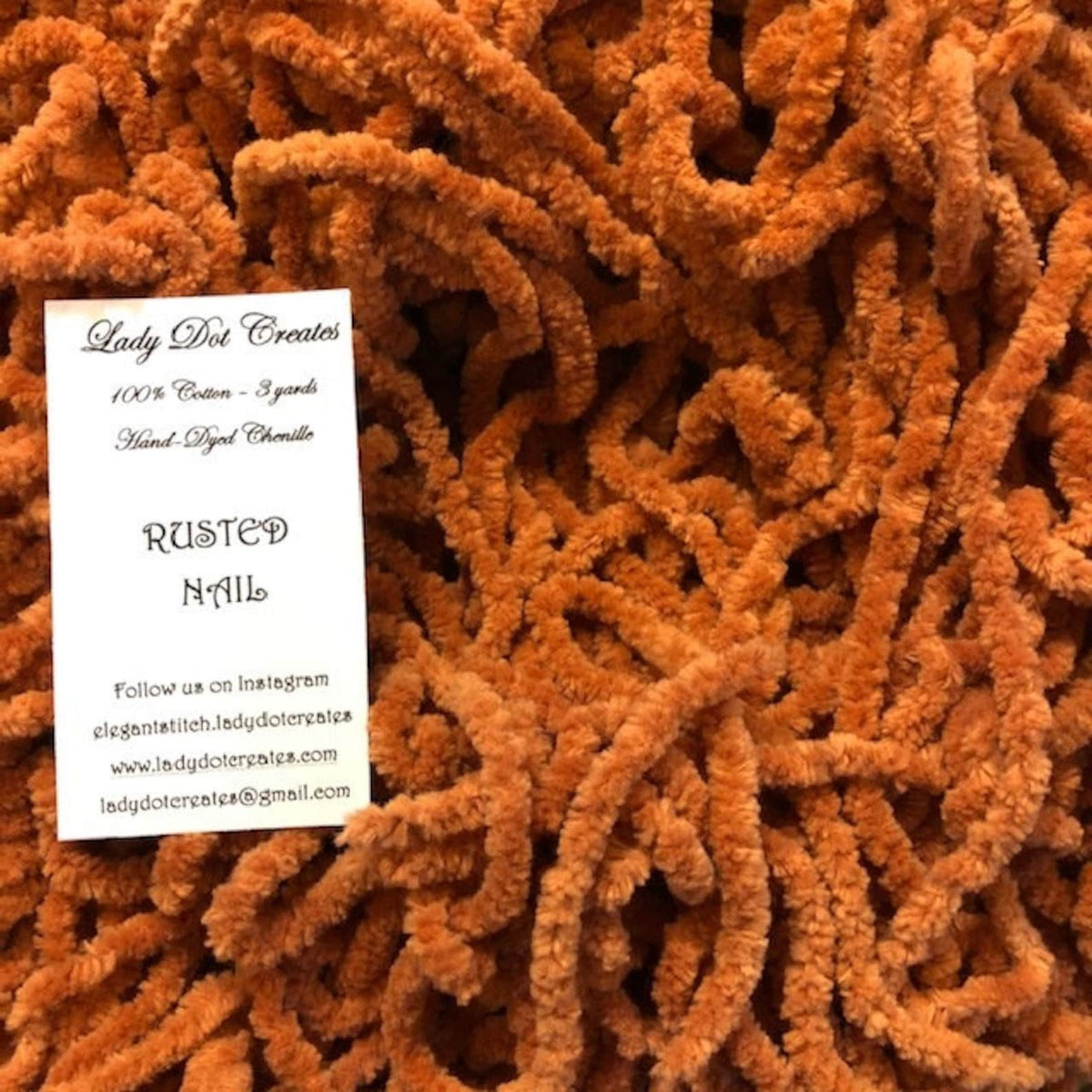 Chenille Trim - Rusted Nail Hand-Dyed 100% Cotton  by Lady Dot Creates