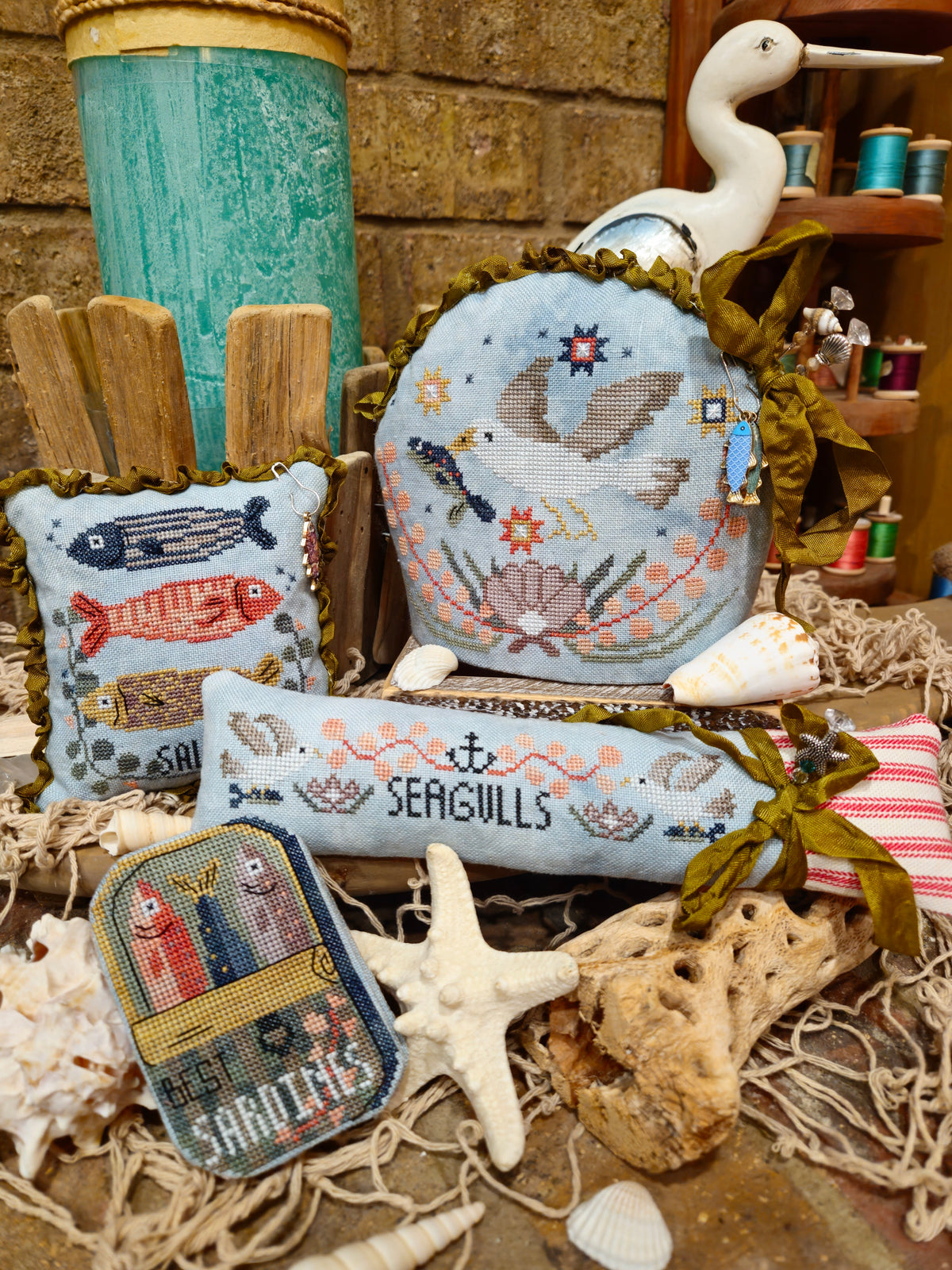 Sardine Thieves Cross Stitch by Quaint Rose Needlearts - Paper Pattern