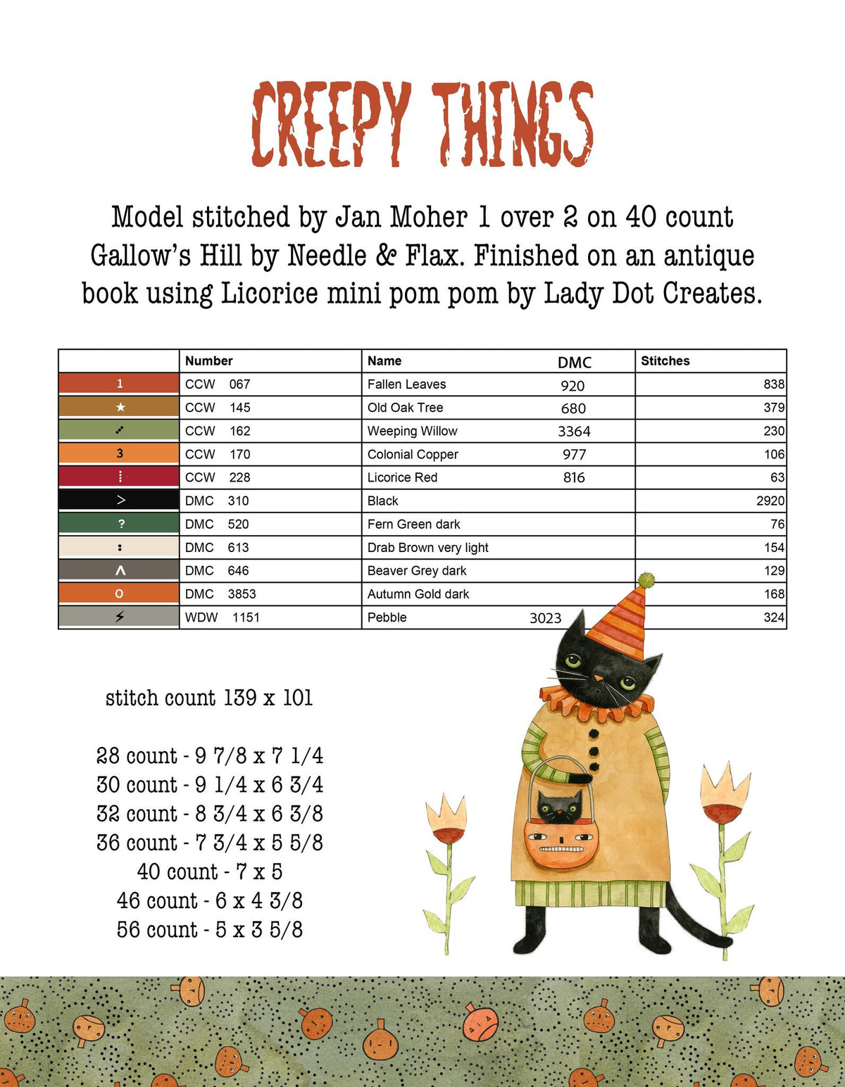 Hello Midnight Cross Stitch Book with 8 designs by Teresa Kogut - Paper Pattern