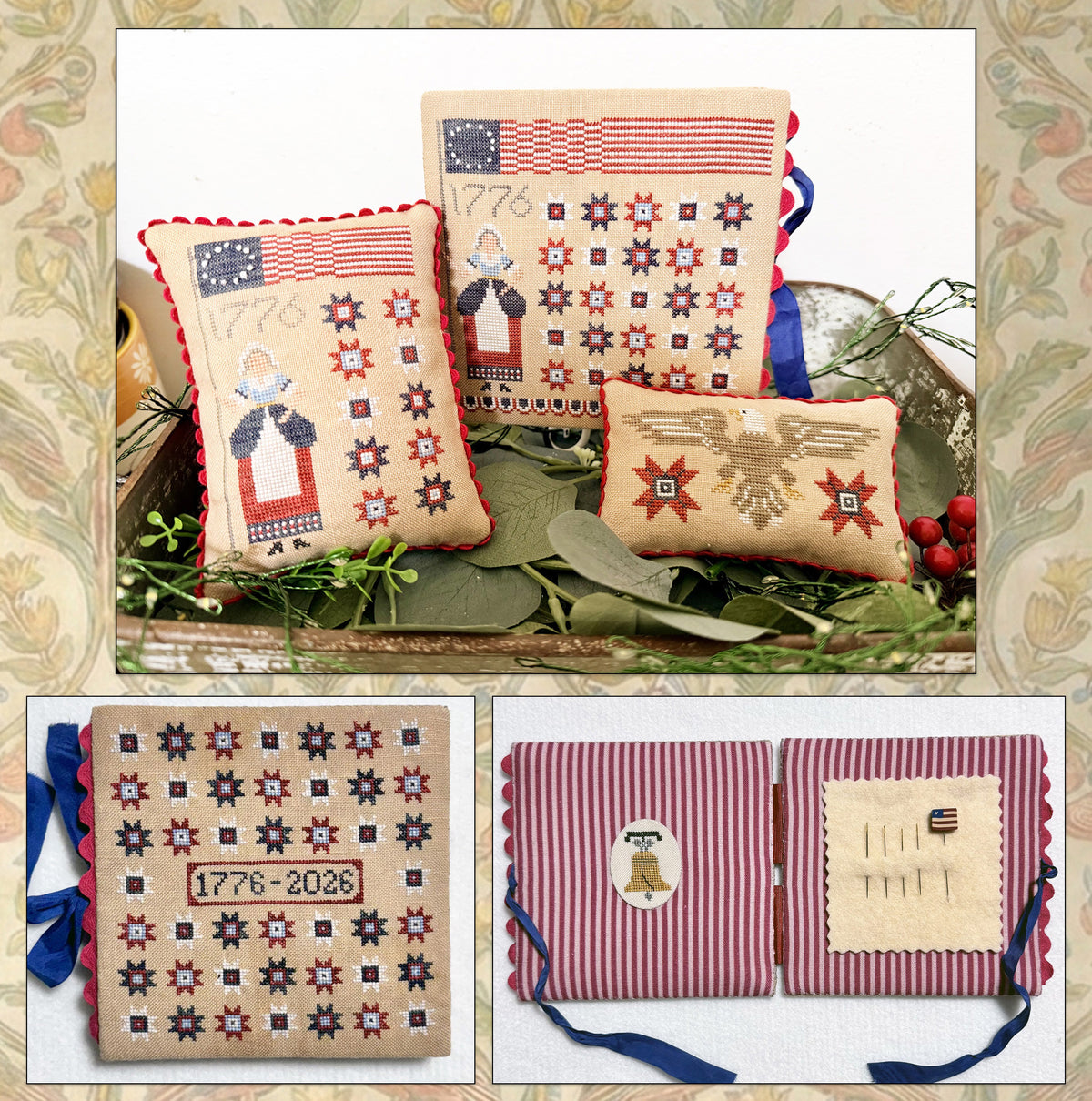 Betsy's Trio Cross Stitch by Fox & Rabbit - Paper Pattern