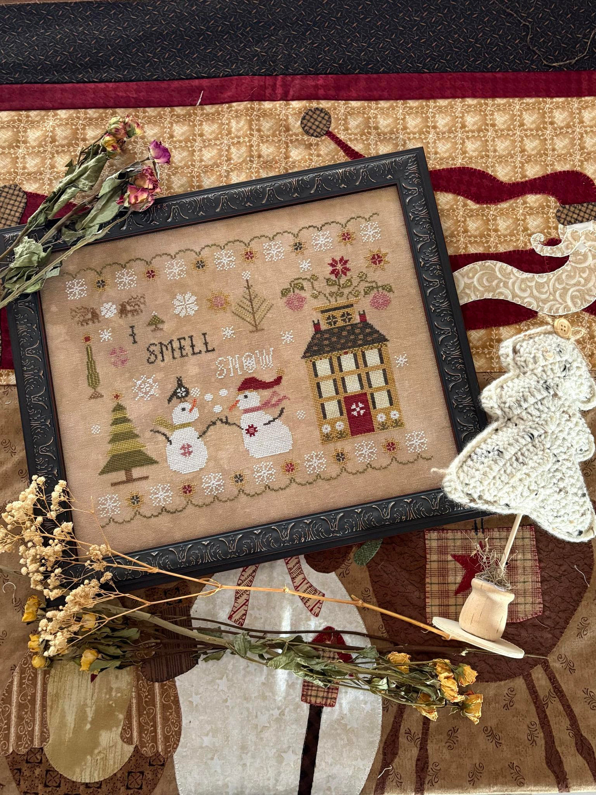 I Smell Snow Cross Stitch by Pansy Patch Quilts and Stitchery - Paper Pattern