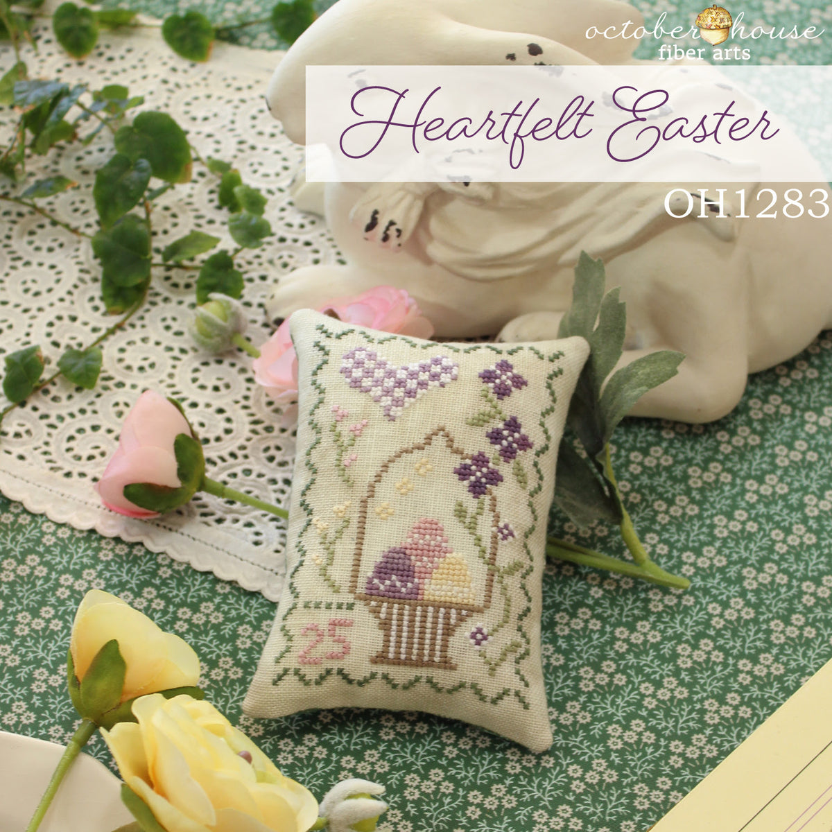 Pre-Order - Heartfelt Easter Cross Stitch by October House Fiber Arts - Paper Pattern