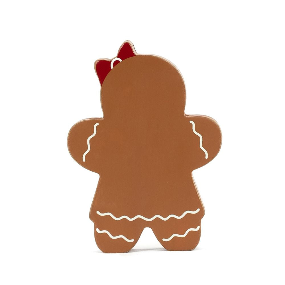 Girl Gingerbread | Candy Cane Lane Collection | 4x5x1 chunky wood shape 71300