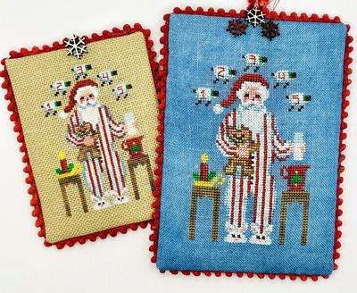 Pre-Order - Sleep Lover&#39;s Santa Cross Stitch by Frony Ritter Designs - Paper Pattern