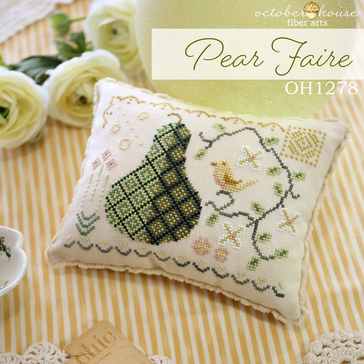 Pre-Order - Pear Faire Cross Stitch by October House Fiber Arts - Paper Pattern