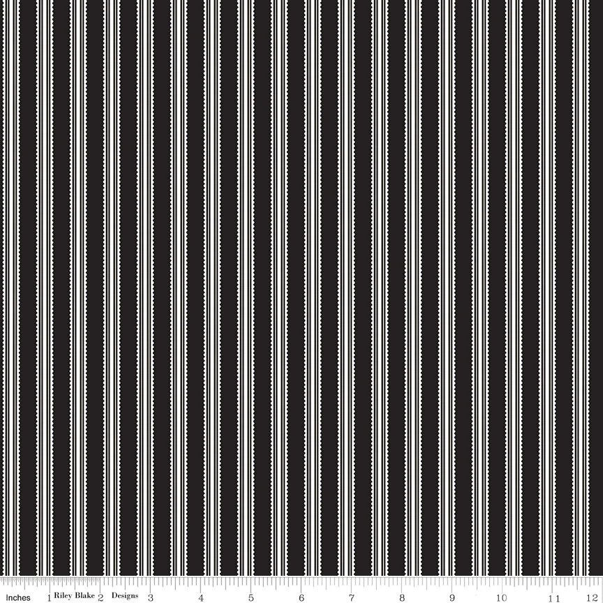 Midnight Meadow | C15323 | Stripes - Black