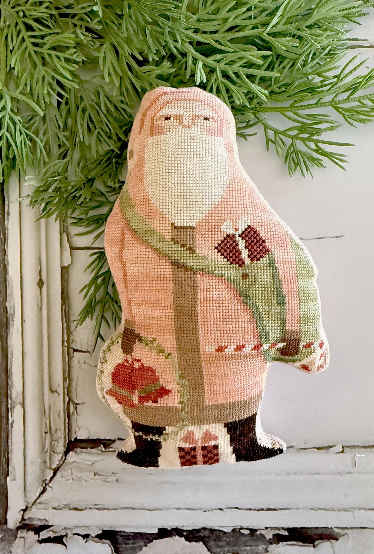 Pink Coat Santa Cross Stitch by Teresa Kogut - Paper Pattern