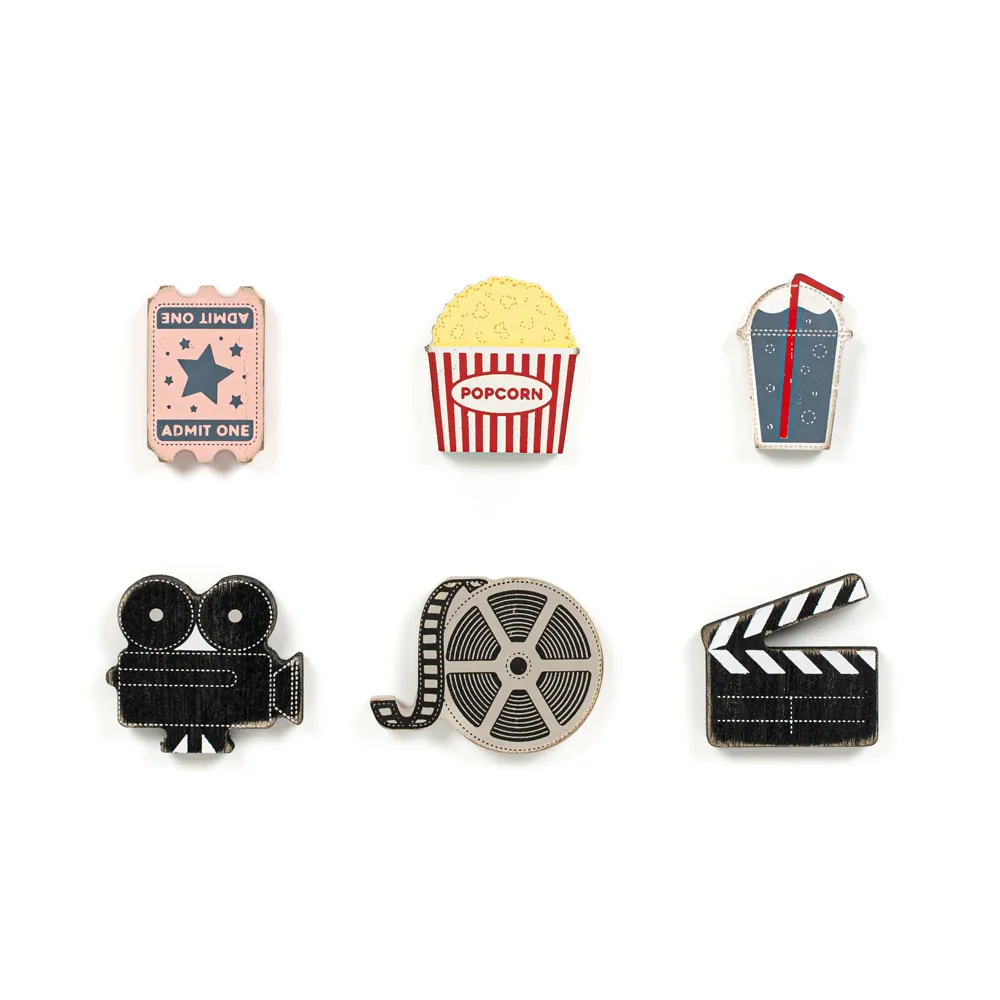 Movie | Letterboard Collection | 2x2x.25 wood shapes set of six | 15728