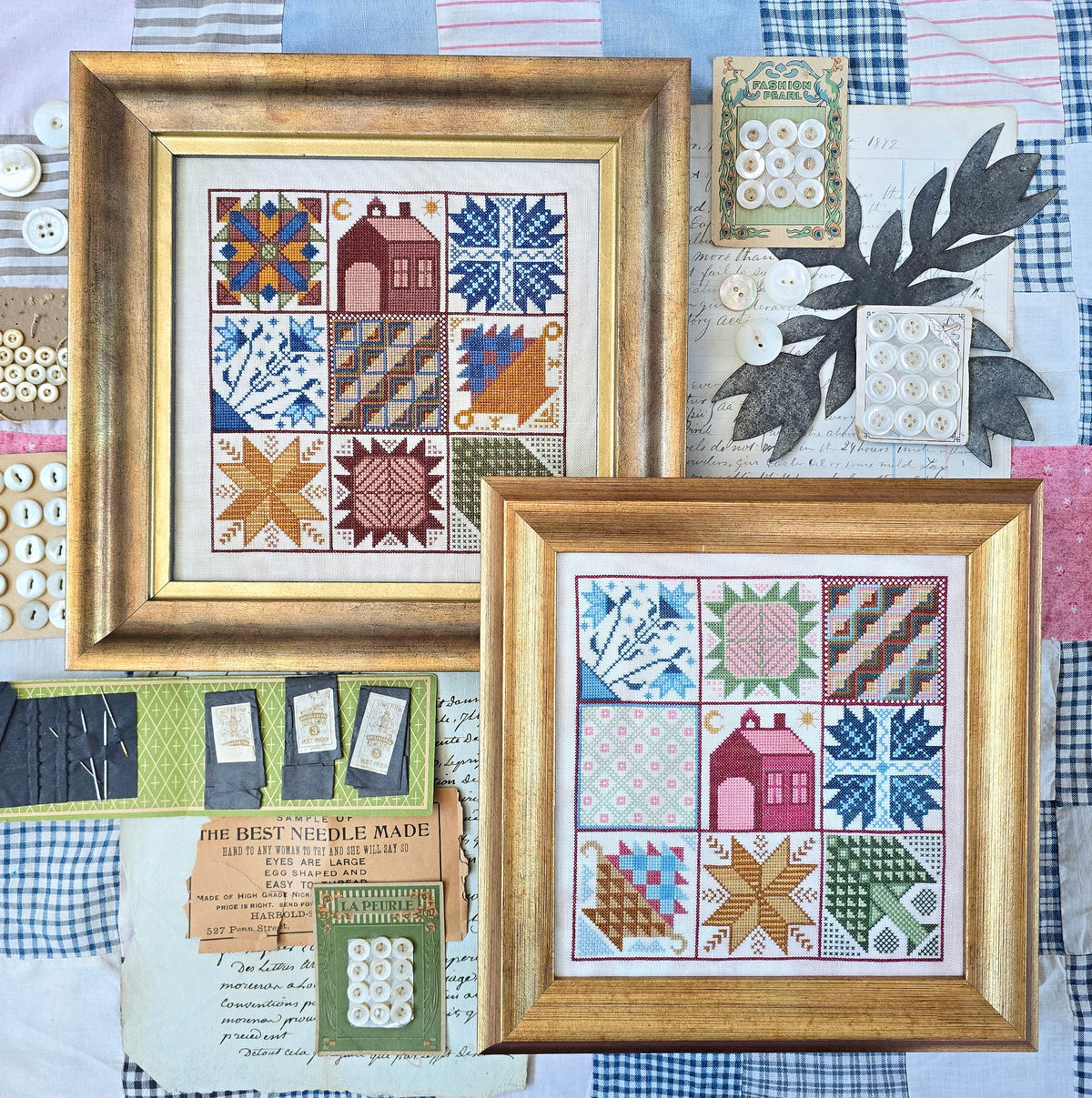 Quilt Squares Cross Stitch by Kathy Barrick - Paper Pattern