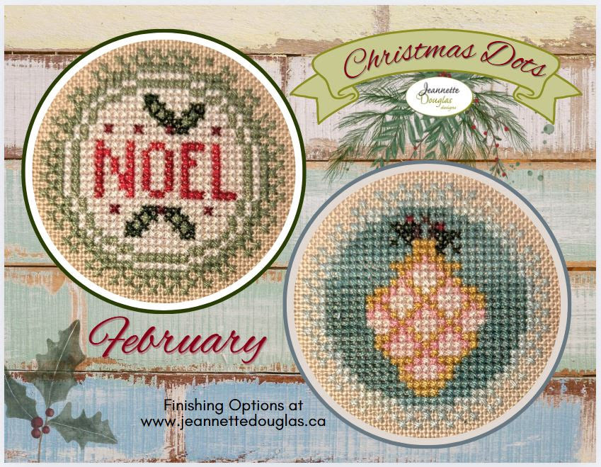 Pre-Order - Christmas Dots: February Cross Stitch by Jeannette Douglas Designs - Paper Pattern