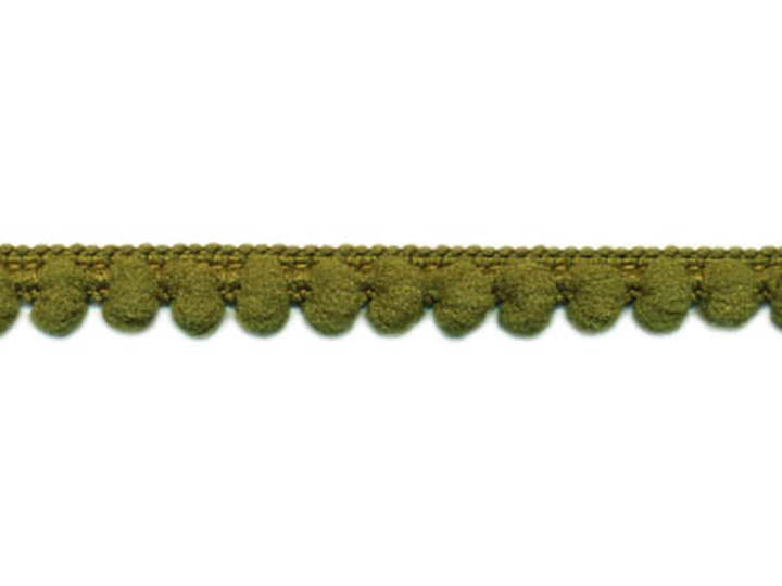 Baby Pom Pom Trim Fringe, 3/8 inch - Olive