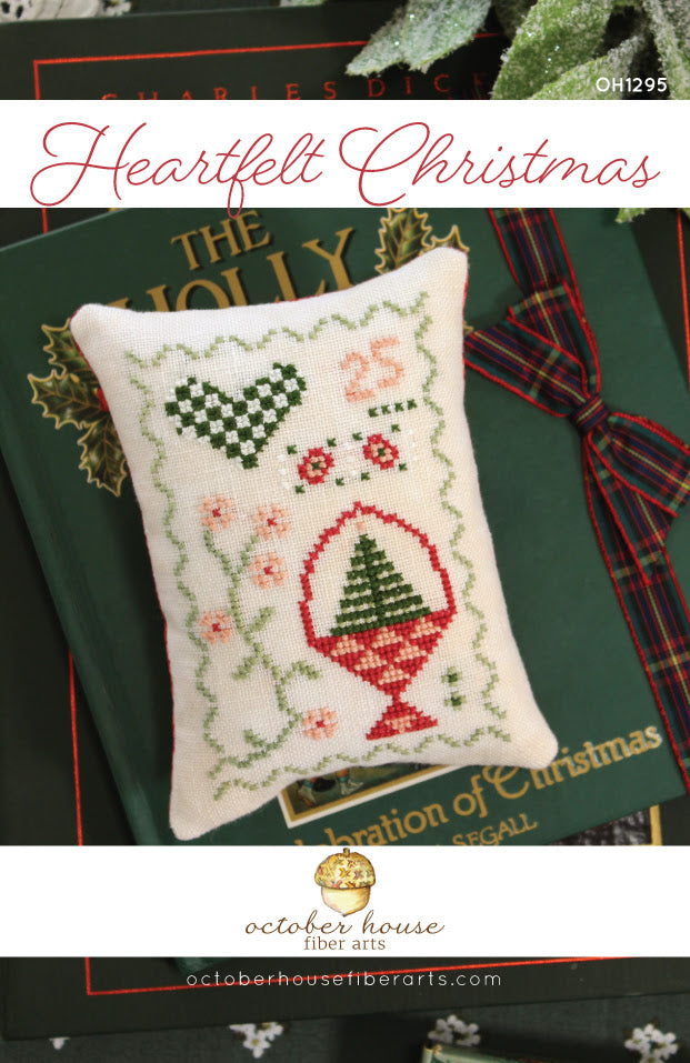 Heartfelt Christmas Cross Stitch by October House Fiber Arts - Paper Pattern