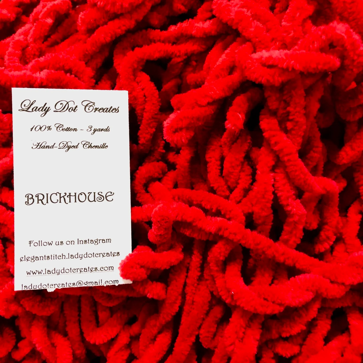 Chenille Trim - Brickhouse Hand-Dyed 100% Cotton  by Lady Dot Creates